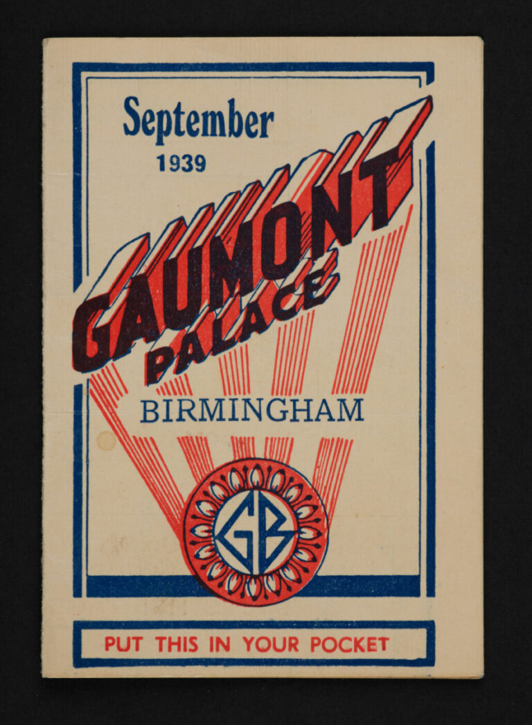 Gaumont Programme Sept 1939 - Library of Birmingham Archive