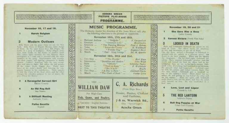 Picture Playhouse programme 01 (back)