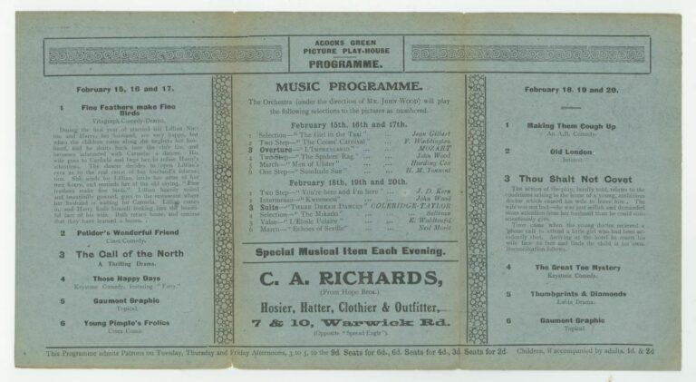 Picture Playhouse programme 03 (back)