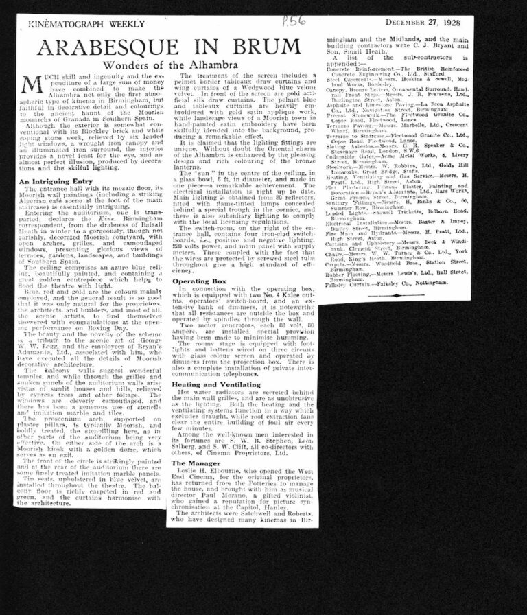 "Arabesque in Brum," Kinematograph Weekly, December 27, 1928