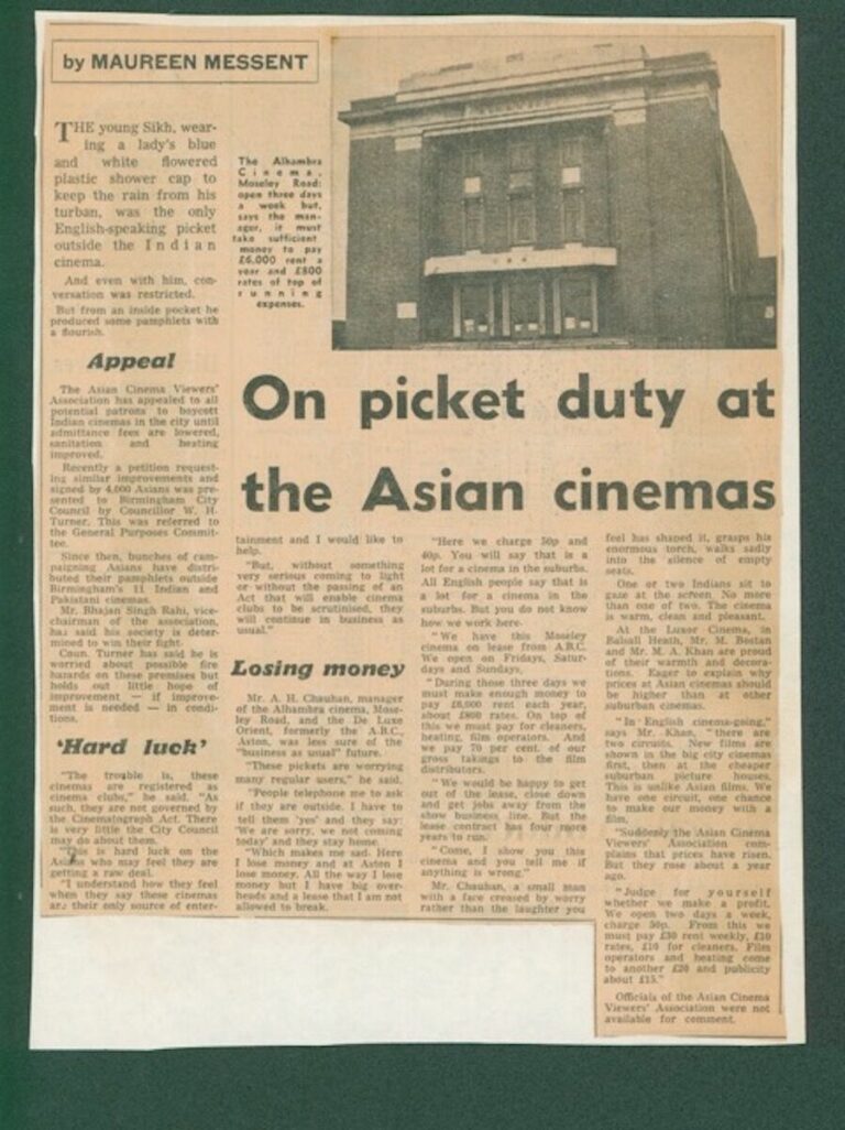 "On Picket Duty at the Asian Cinemas"